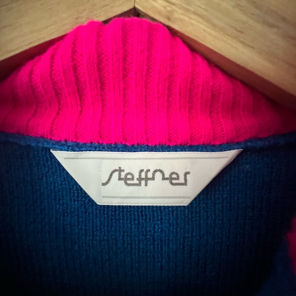 Neon Retro Steffner Wool Ski Sweater - Vintage Luxury Ski Brand - Picture 6 of 8